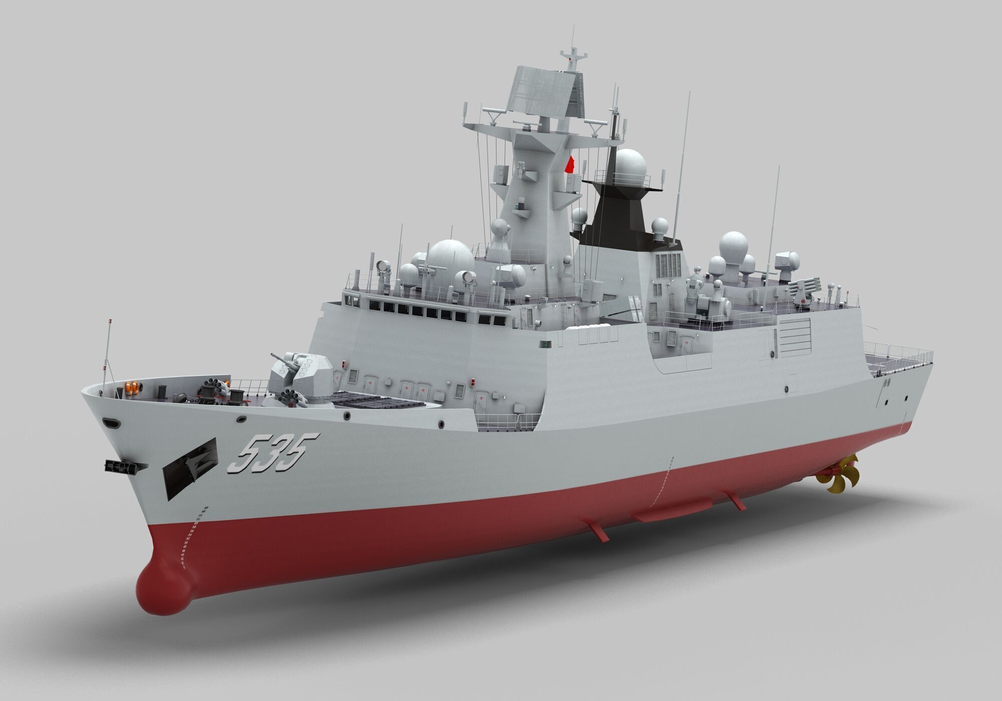 Chinese Navy Type 054A Jiangkai Frigate 3D model_4