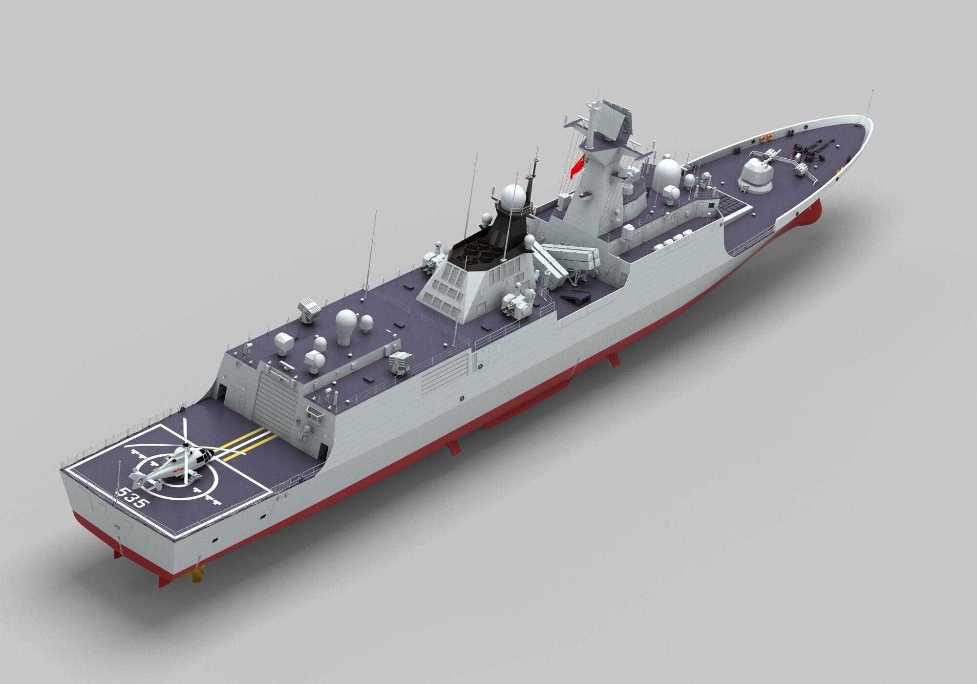 Chinese Navy Type 054A Jiangkai Frigate 3D model_8