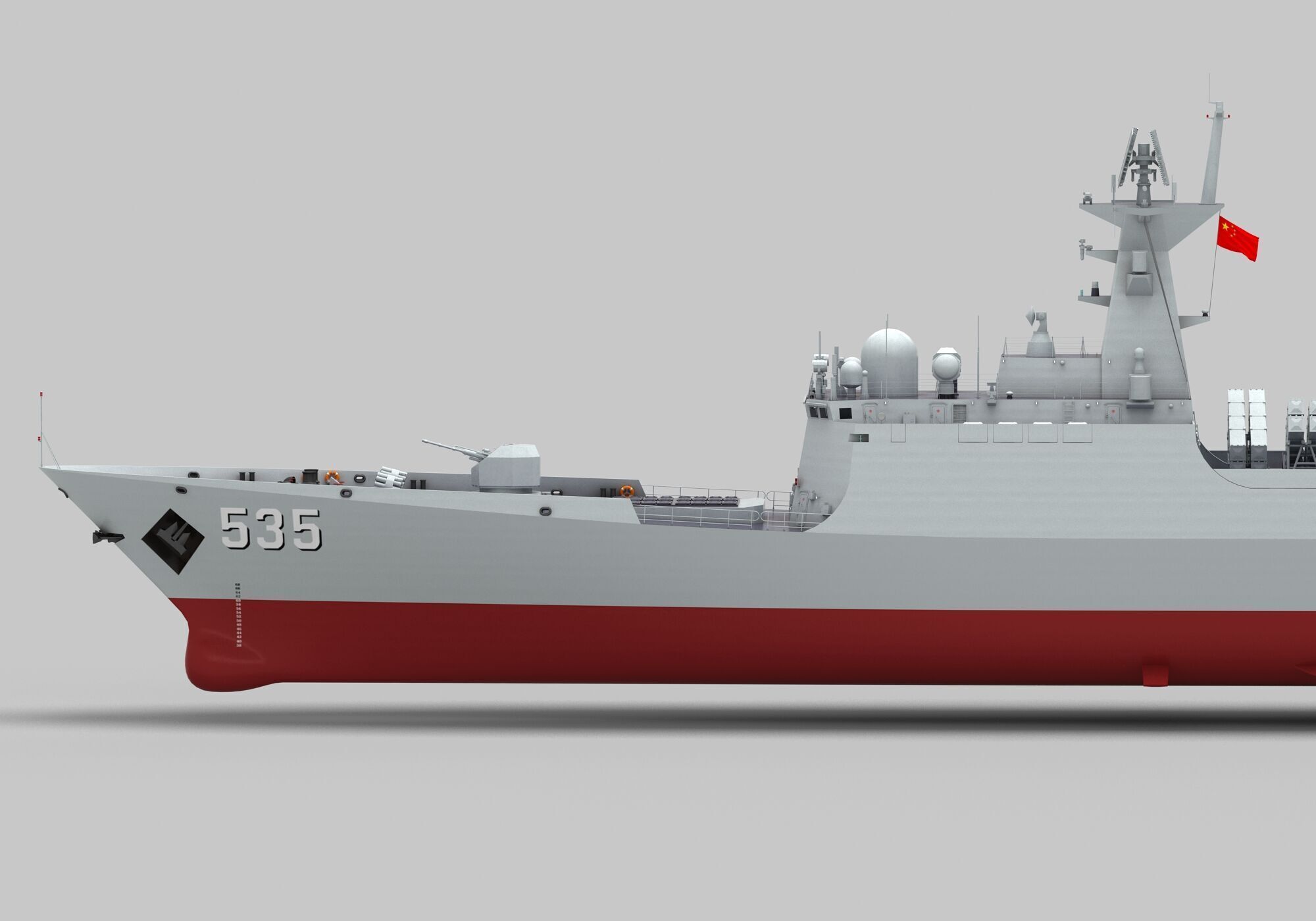 Chinese Navy Type 054A Jiangkai Frigate 3D model_16