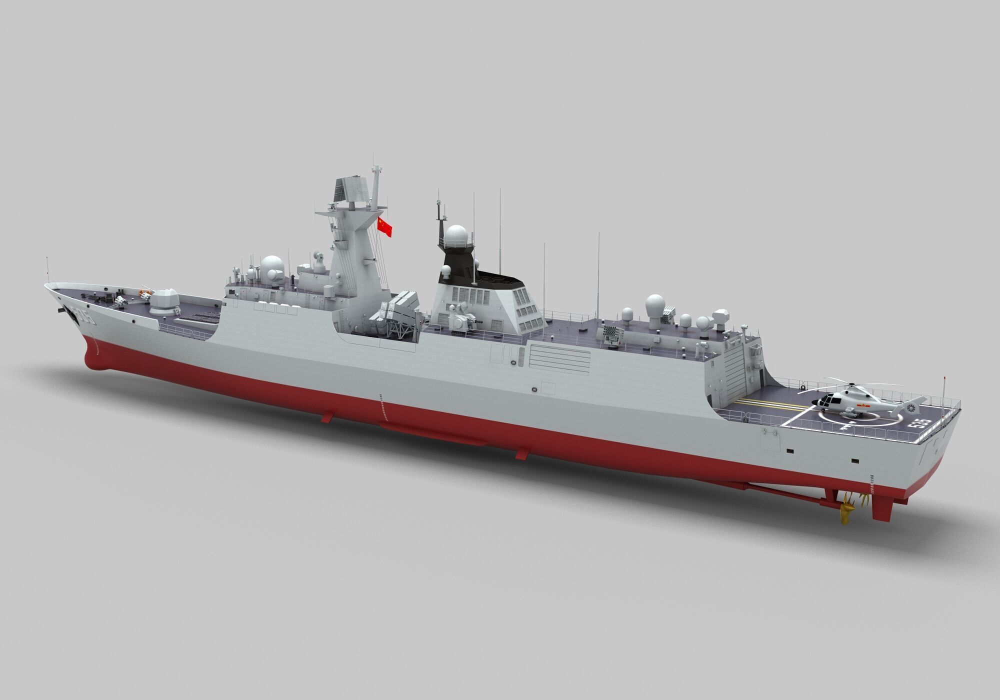 Chinese Navy Type 054A Jiangkai Frigate 3D model_2