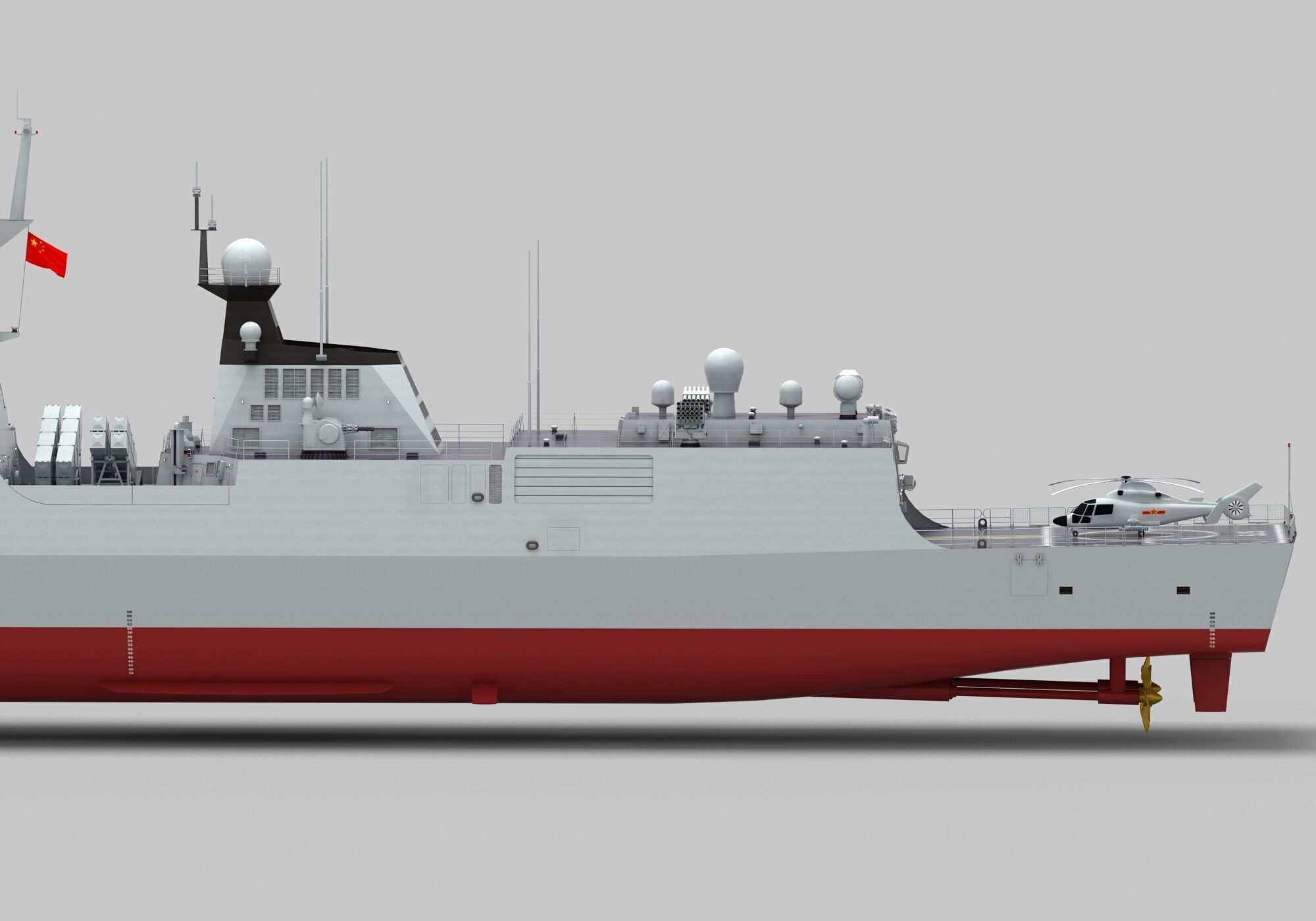 Chinese Navy Type 054A Jiangkai Frigate 3D model_19