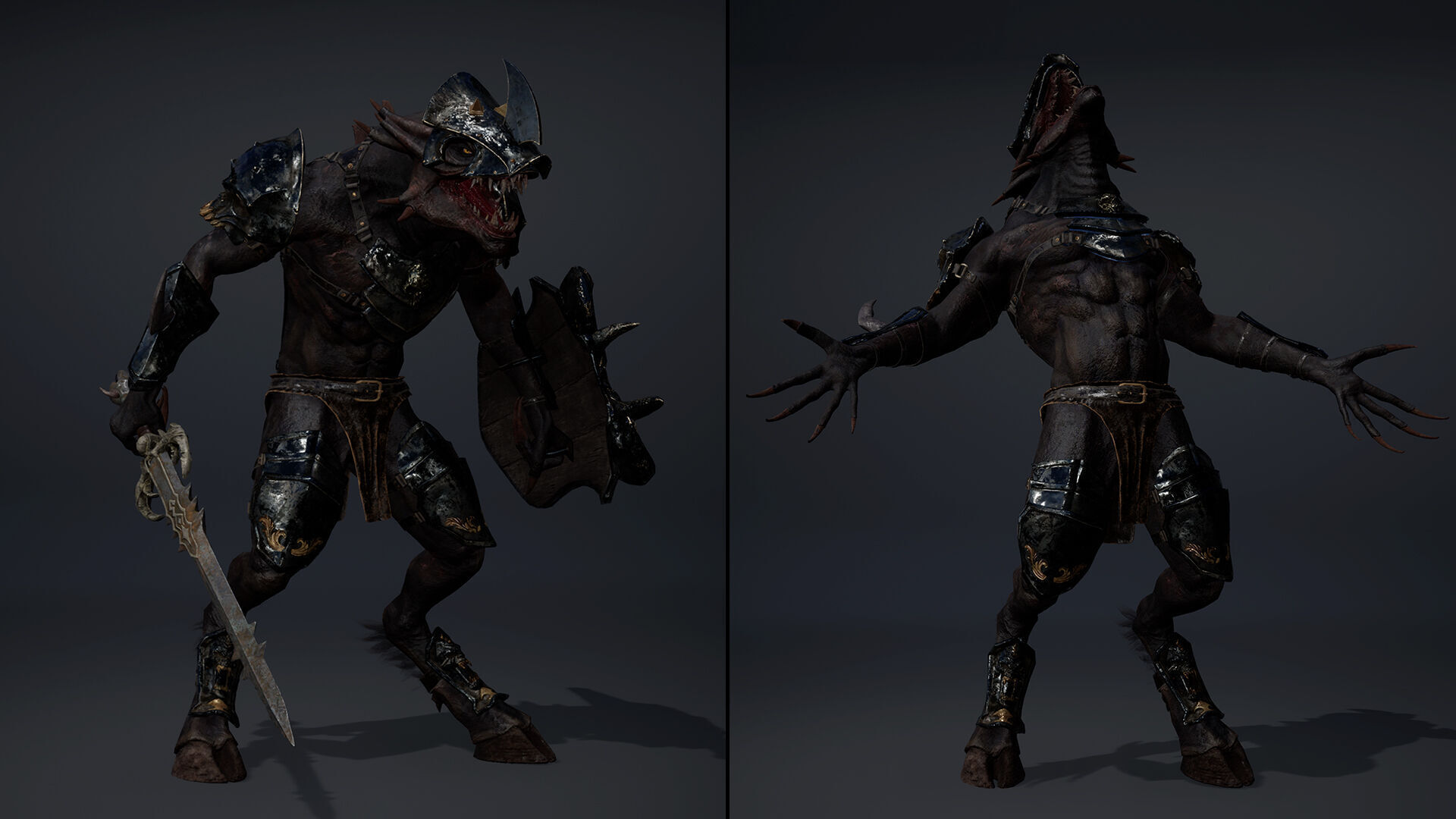 Mist Swordman Arm2 Brutal Low-poly 3D model_9