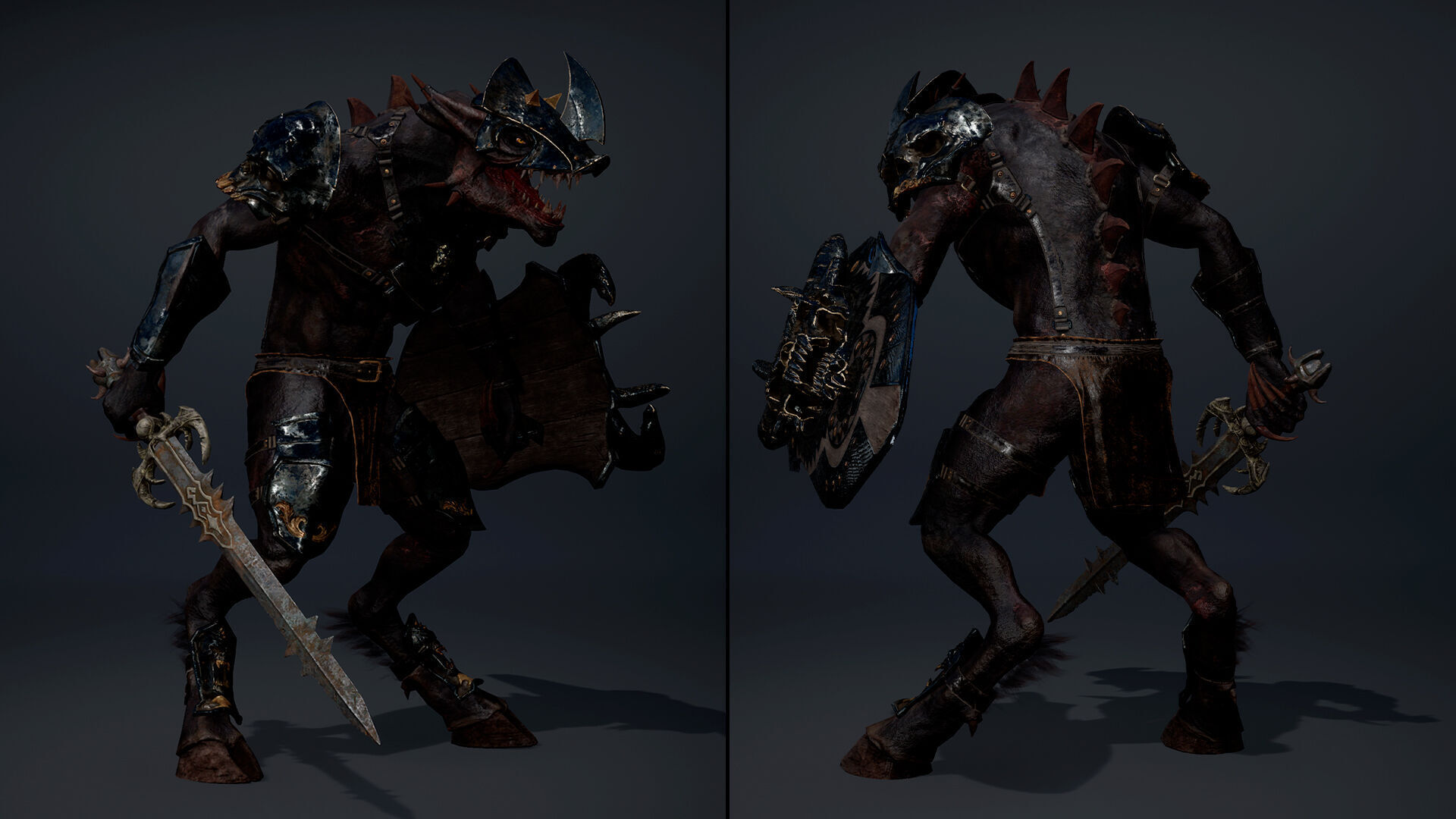 Mist Swordman Arm2 Brutal Low-poly 3D model_5