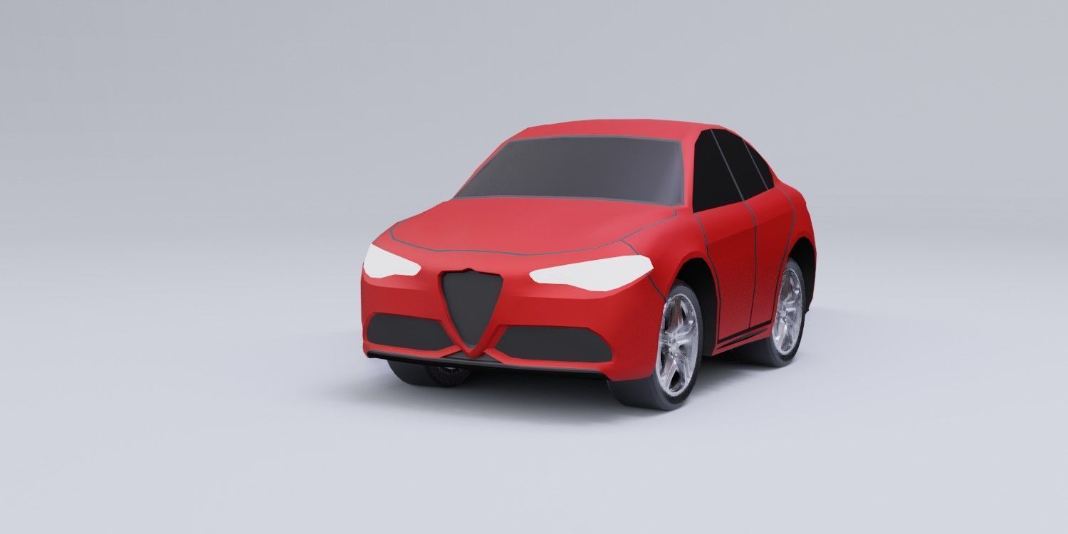 Toon car 02 model  3D model_1