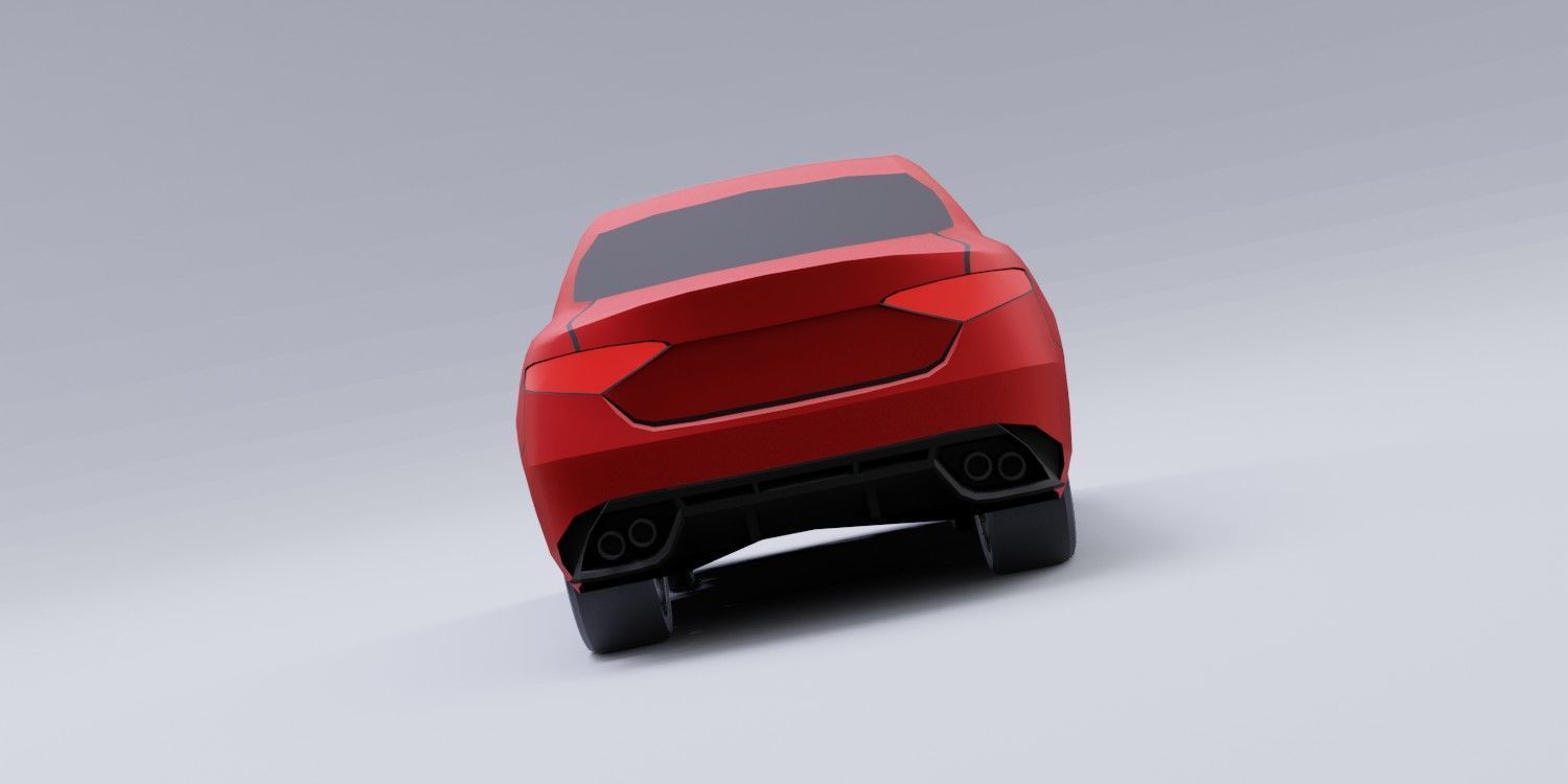 Toon car 02 model  3D model_5