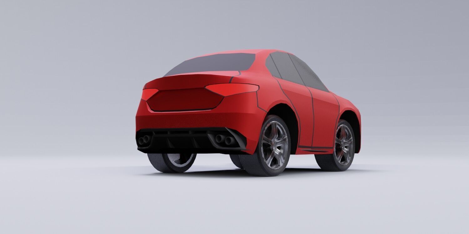 Toon car 02 model  3D model_4