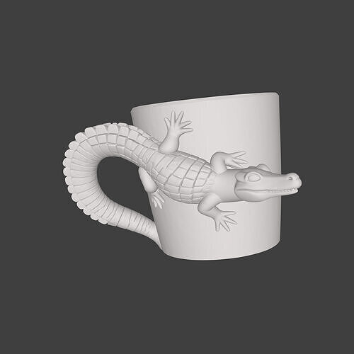 crocodile cup 3D print model