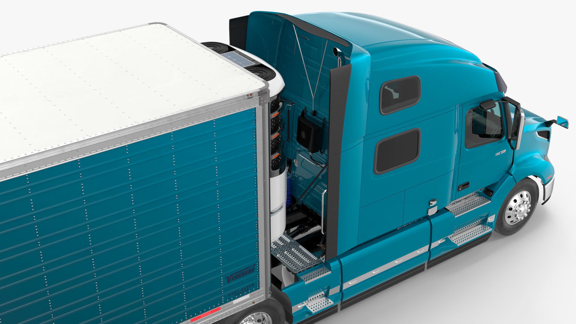 Volvo VNL 860 Truck with Reefer Trailer Your Brand Rigged 3D model_32