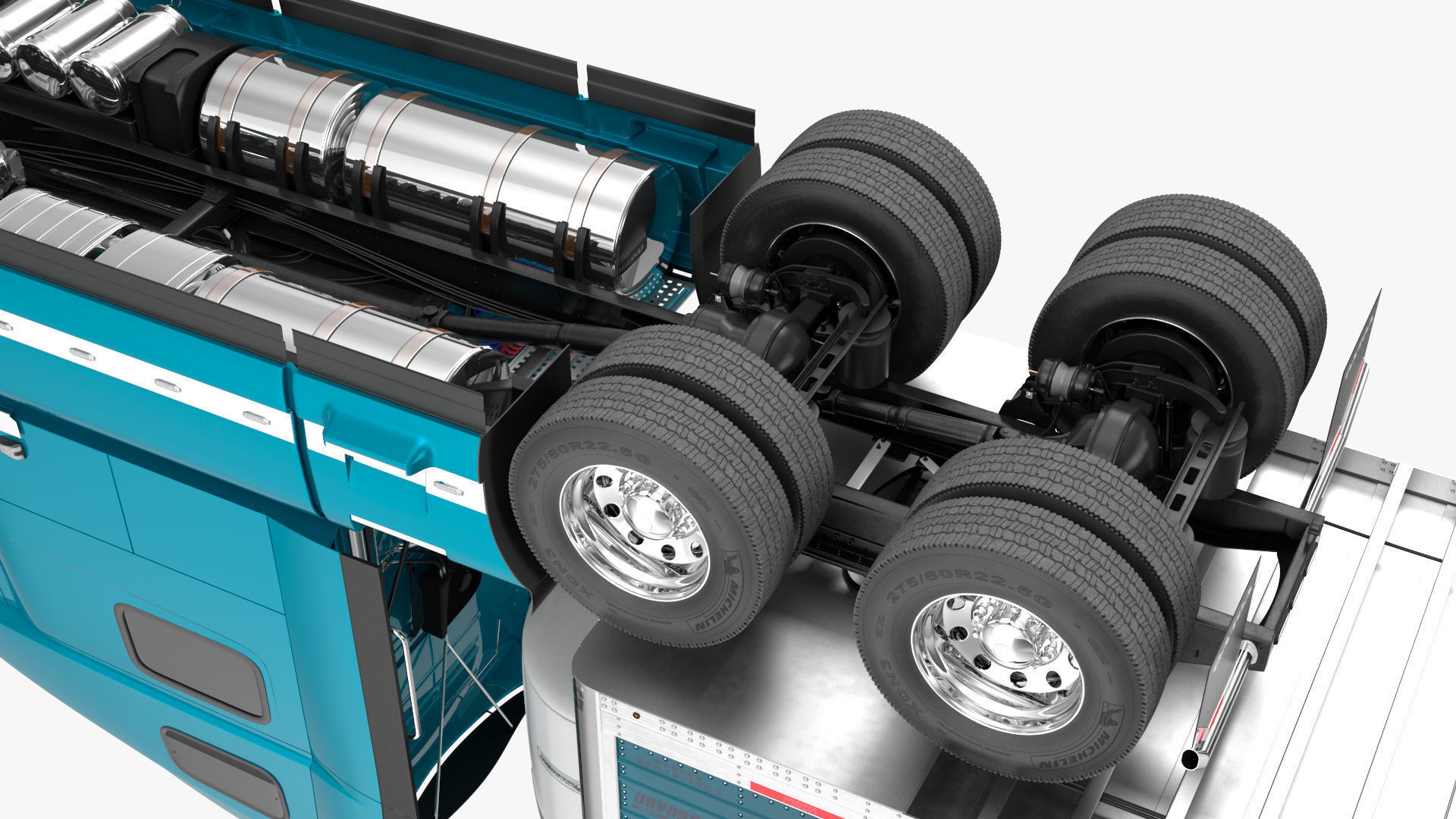 Volvo VNL 860 Truck with Reefer Trailer Your Brand Rigged 3D model_28