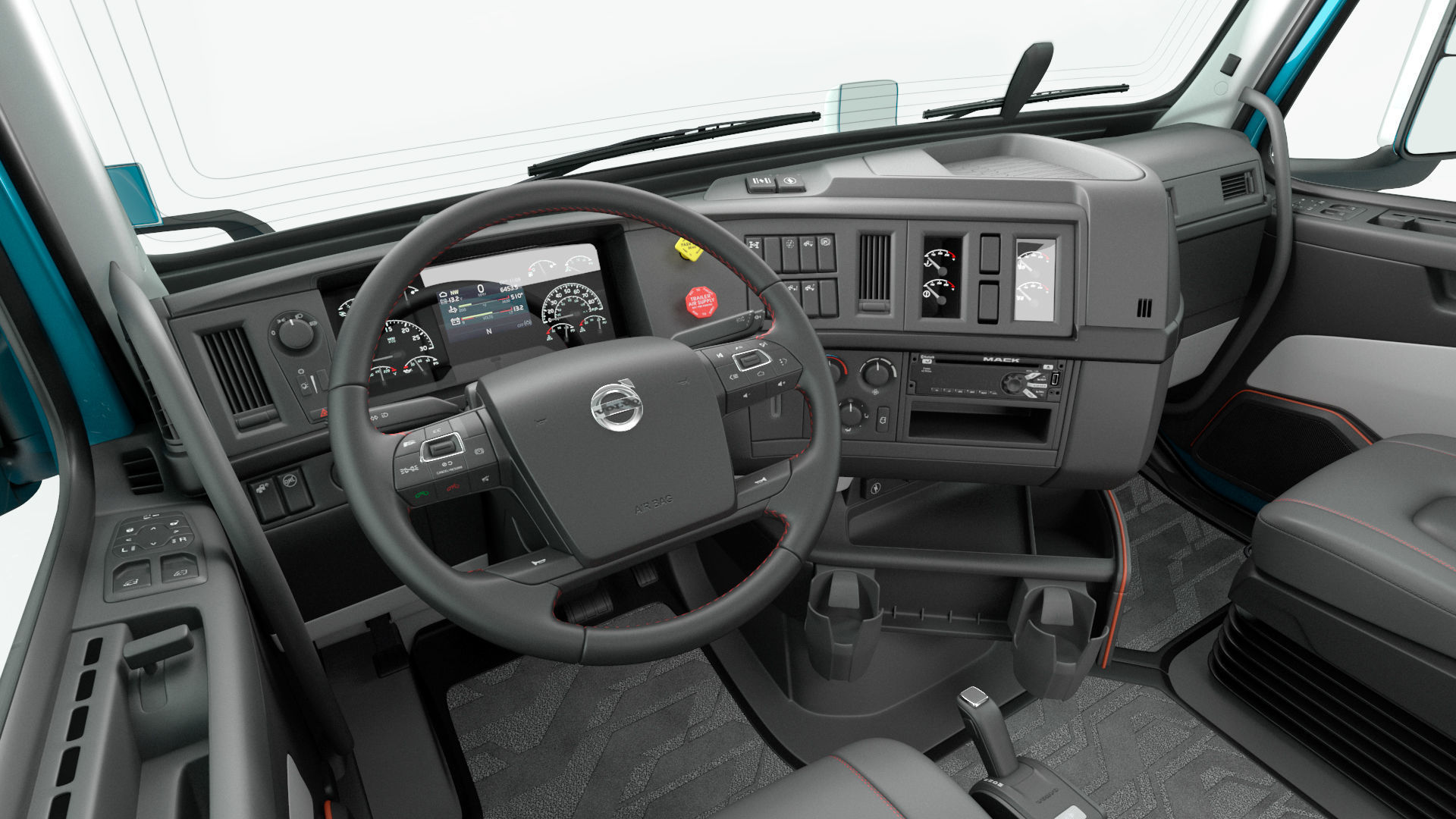 Volvo VNL 860 Truck with Reefer Trailer Your Brand Rigged 3D model_49