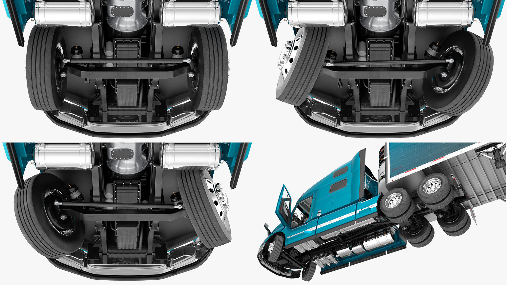 Volvo VNL 860 Truck with Reefer Trailer Your Brand Rigged 3D model_29