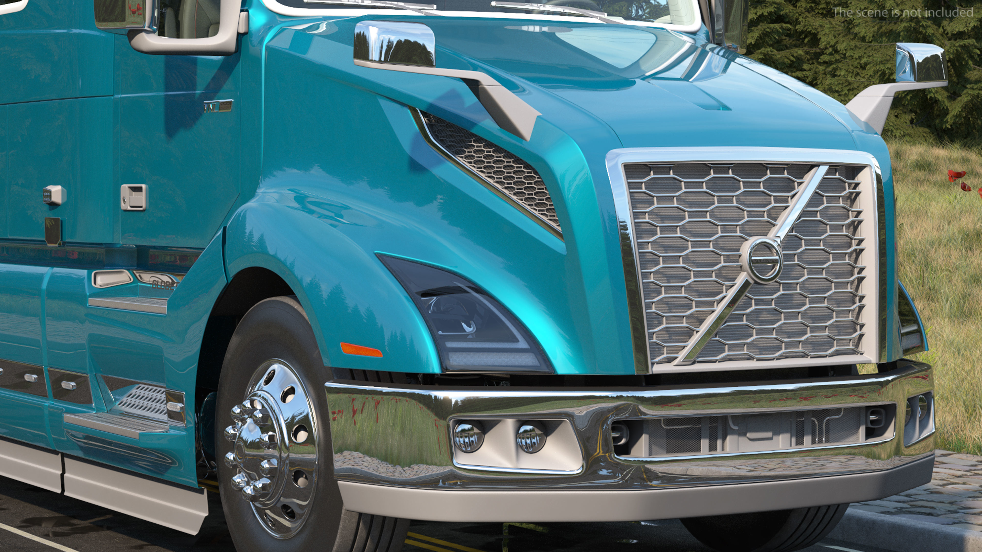 Volvo VNL 860 Truck with Reefer Trailer Your Brand Rigged 3D model_9