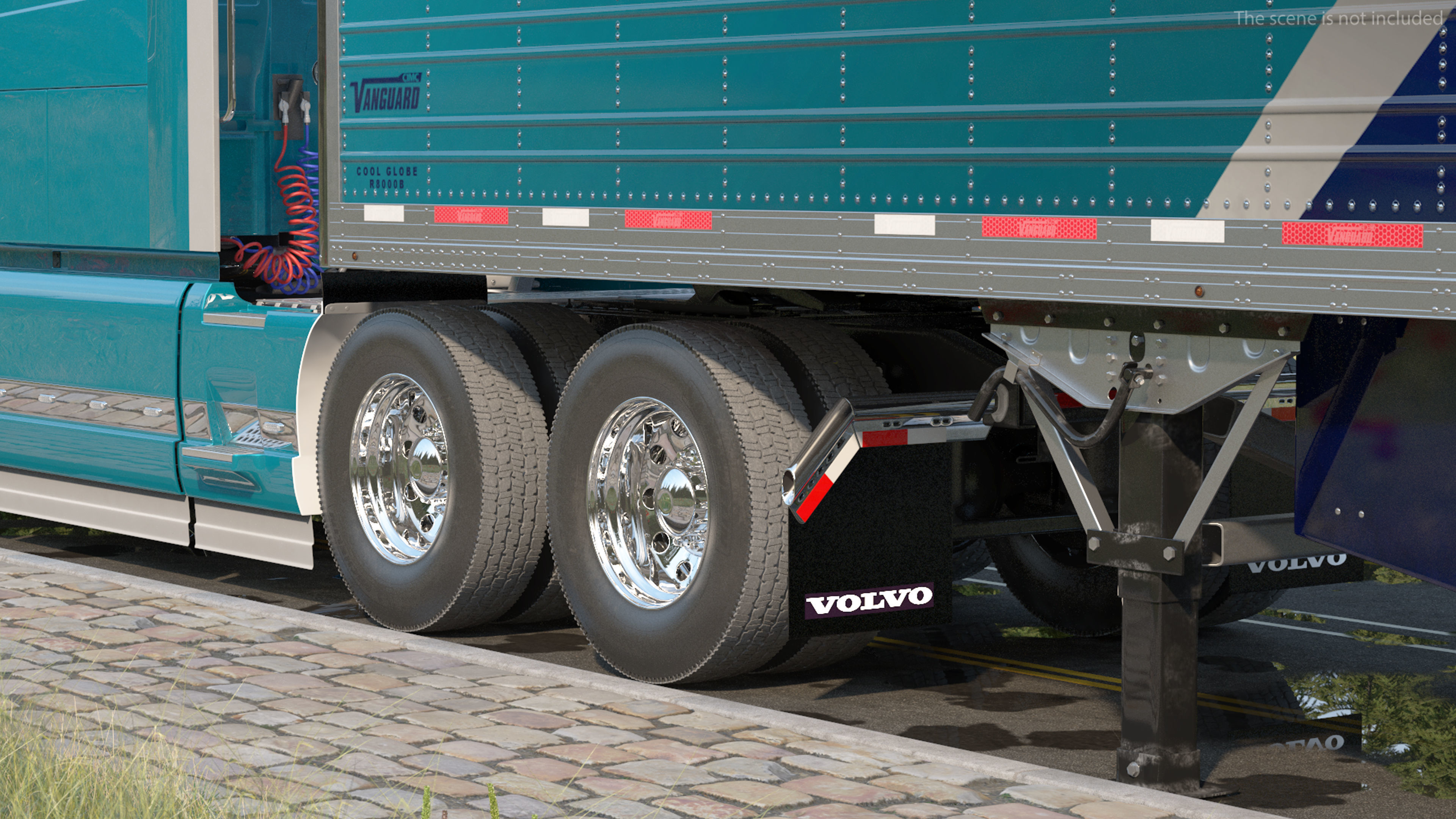 Volvo VNL 860 Truck with Reefer Trailer Your Brand Rigged 3D model_13