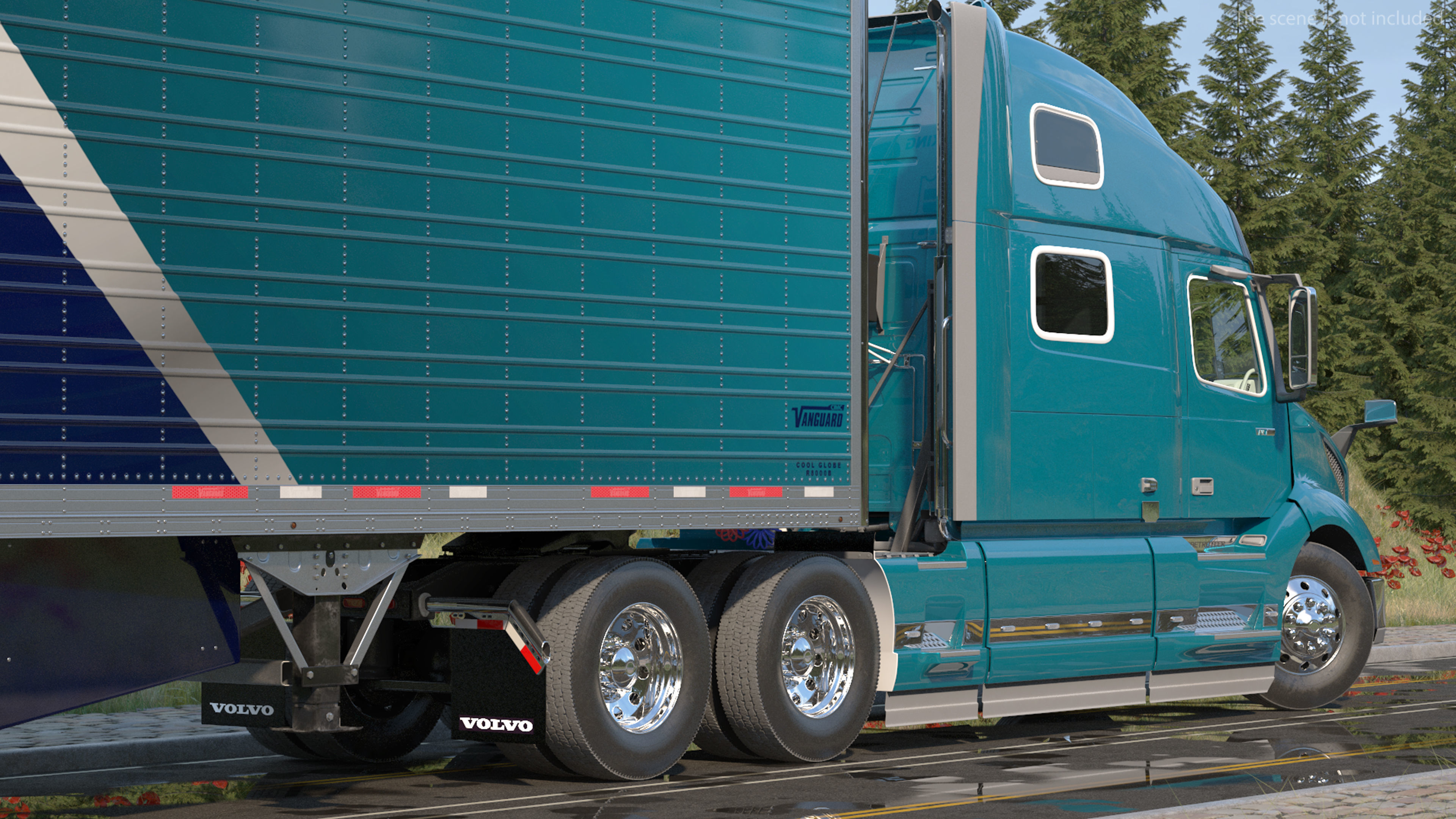 Volvo VNL 860 Truck with Reefer Trailer Your Brand Rigged 3D model_10