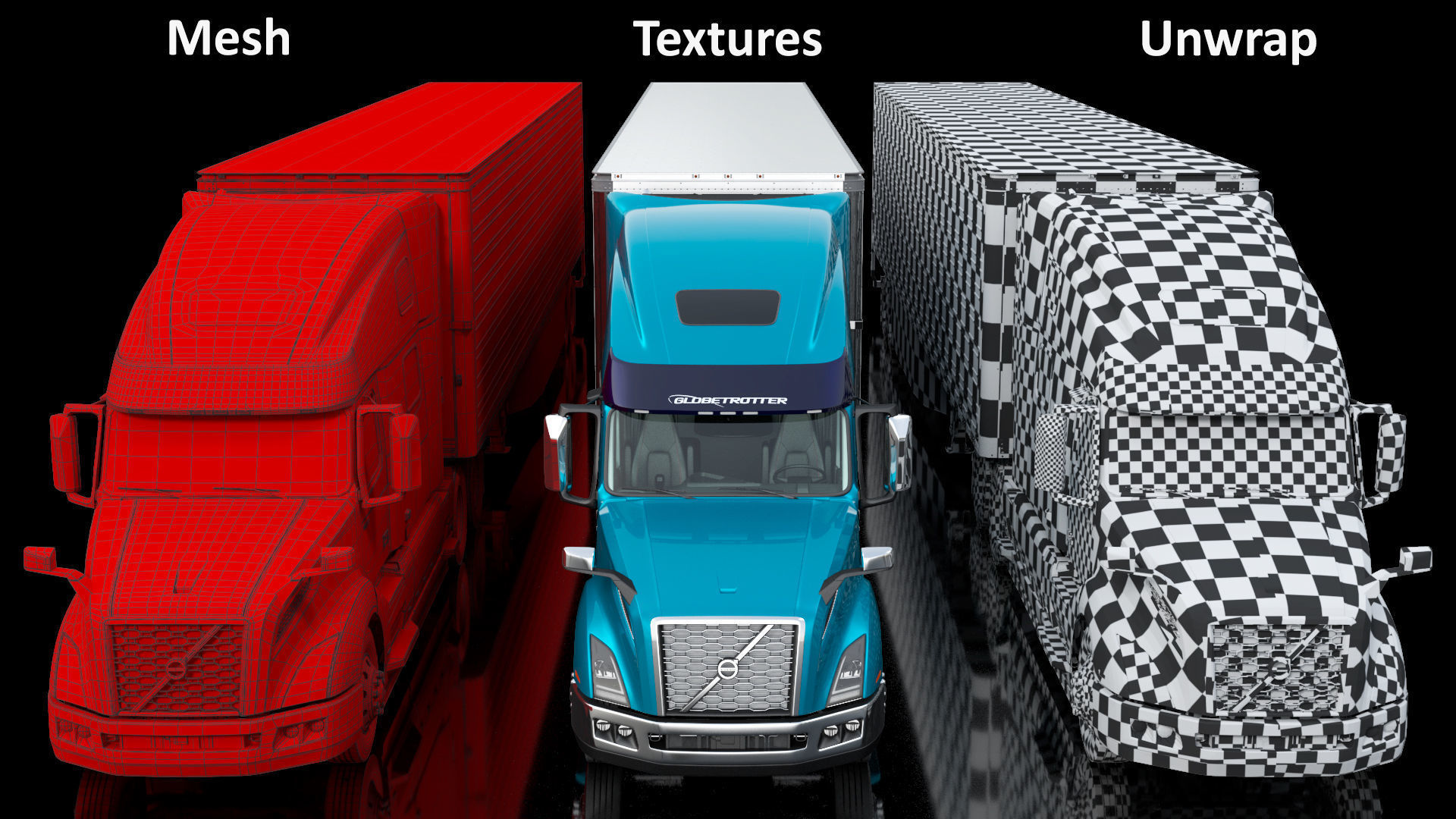 Volvo VNL 860 Truck with Reefer Trailer Your Brand Rigged 3D model_52