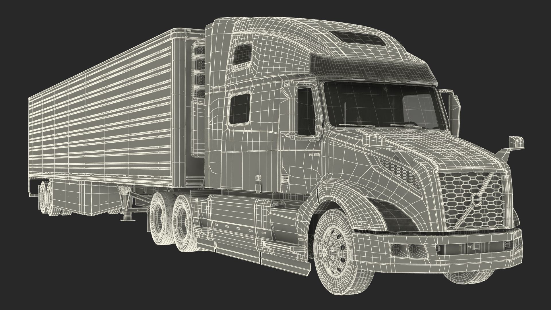 Volvo VNL 860 Truck with Reefer Trailer Your Brand Rigged 3D model_59