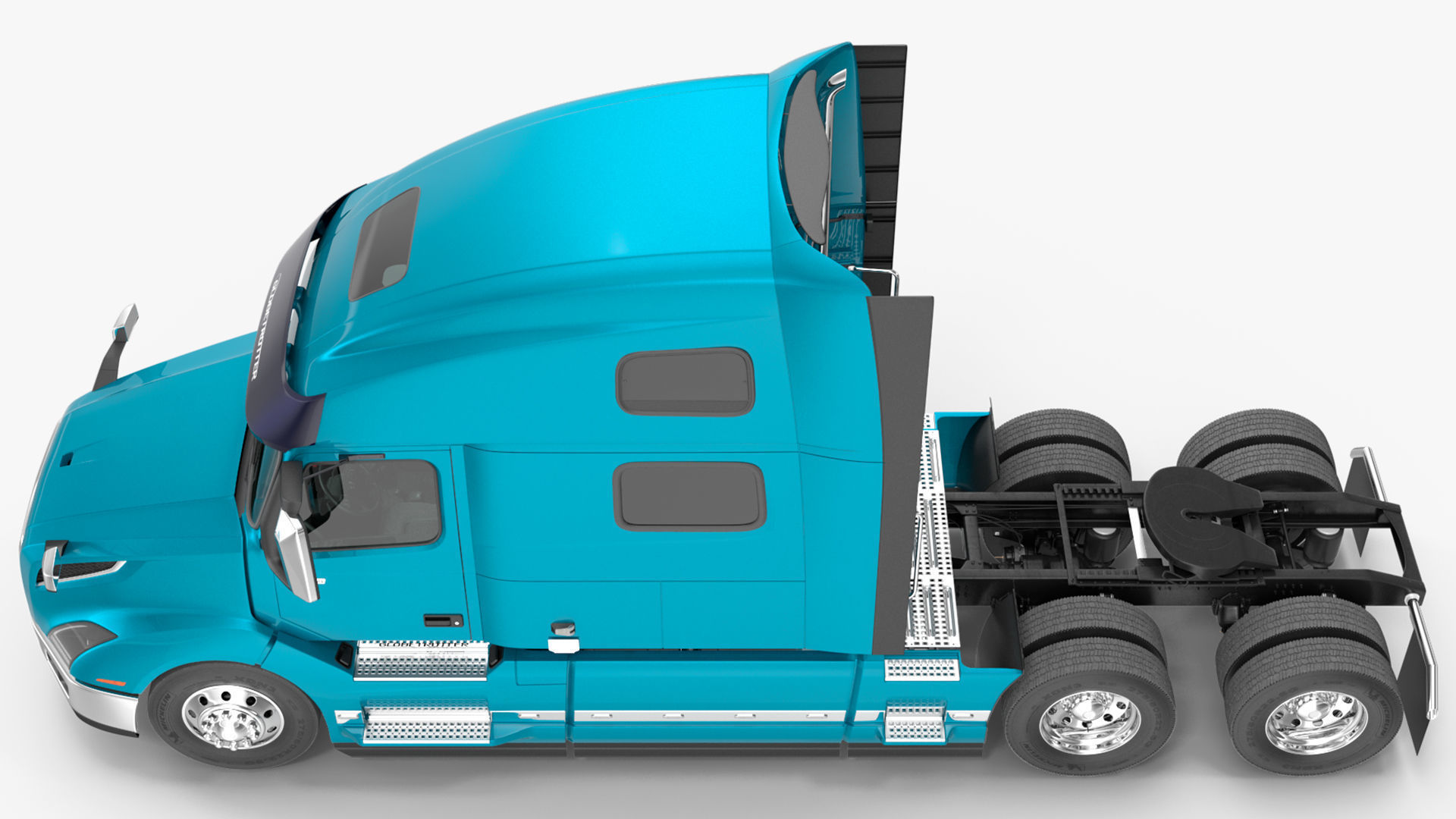 Volvo VNL 860 Truck with Reefer Trailer Your Brand Rigged 3D model_22