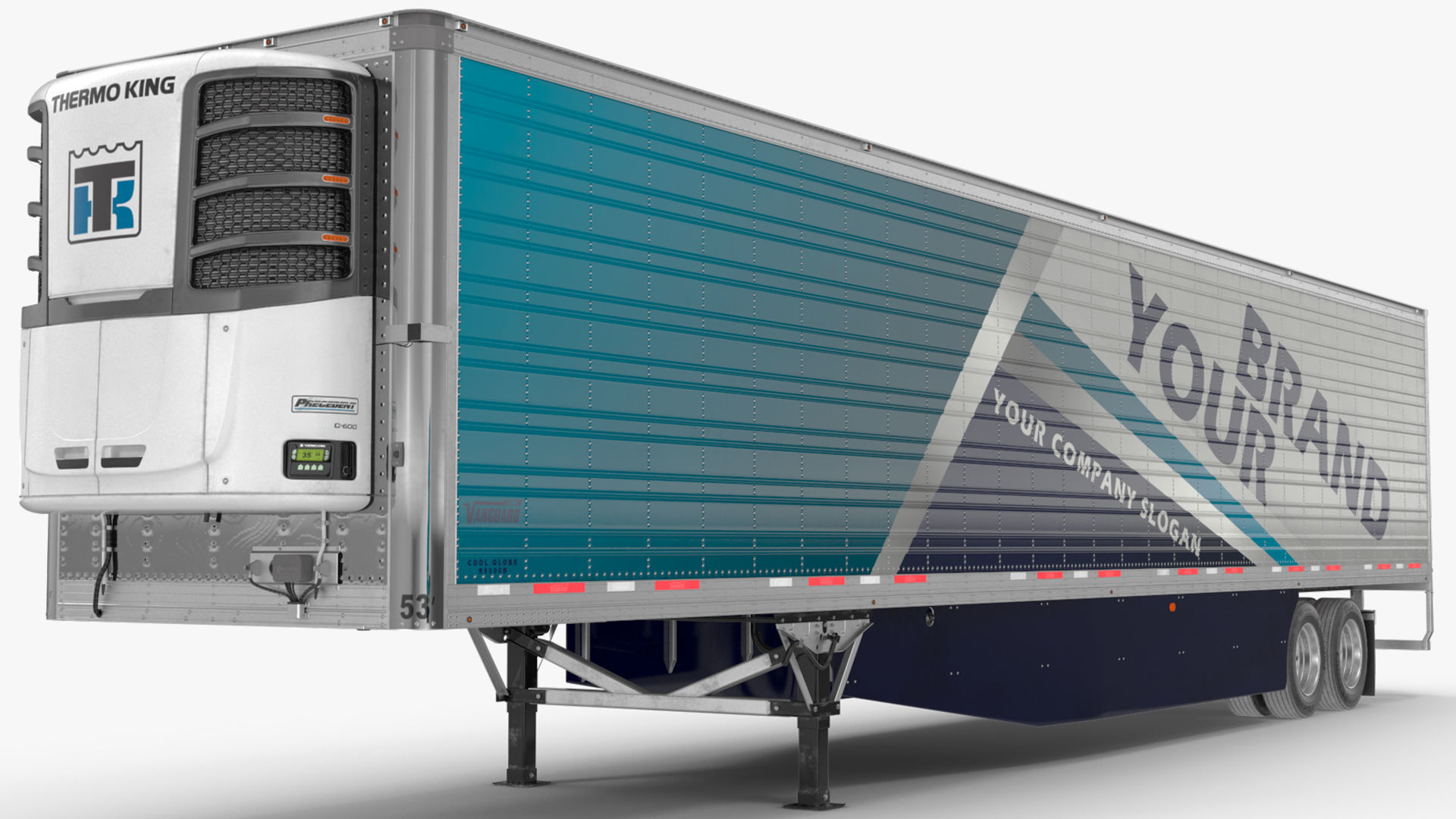 Volvo VNL 860 Truck with Reefer Trailer Your Brand Rigged 3D model_21