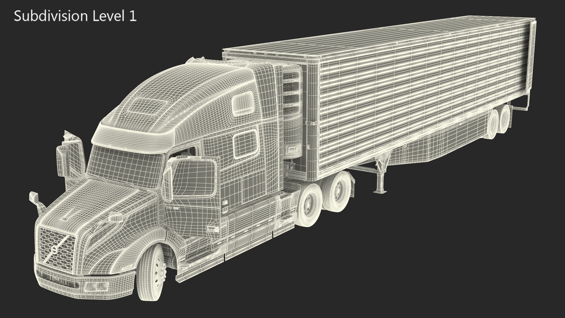 Volvo VNL 860 Truck with Reefer Trailer Your Brand Rigged 3D model_53