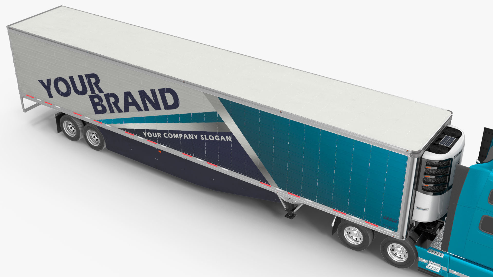 Volvo VNL 860 Truck with Reefer Trailer Your Brand Rigged 3D model_33