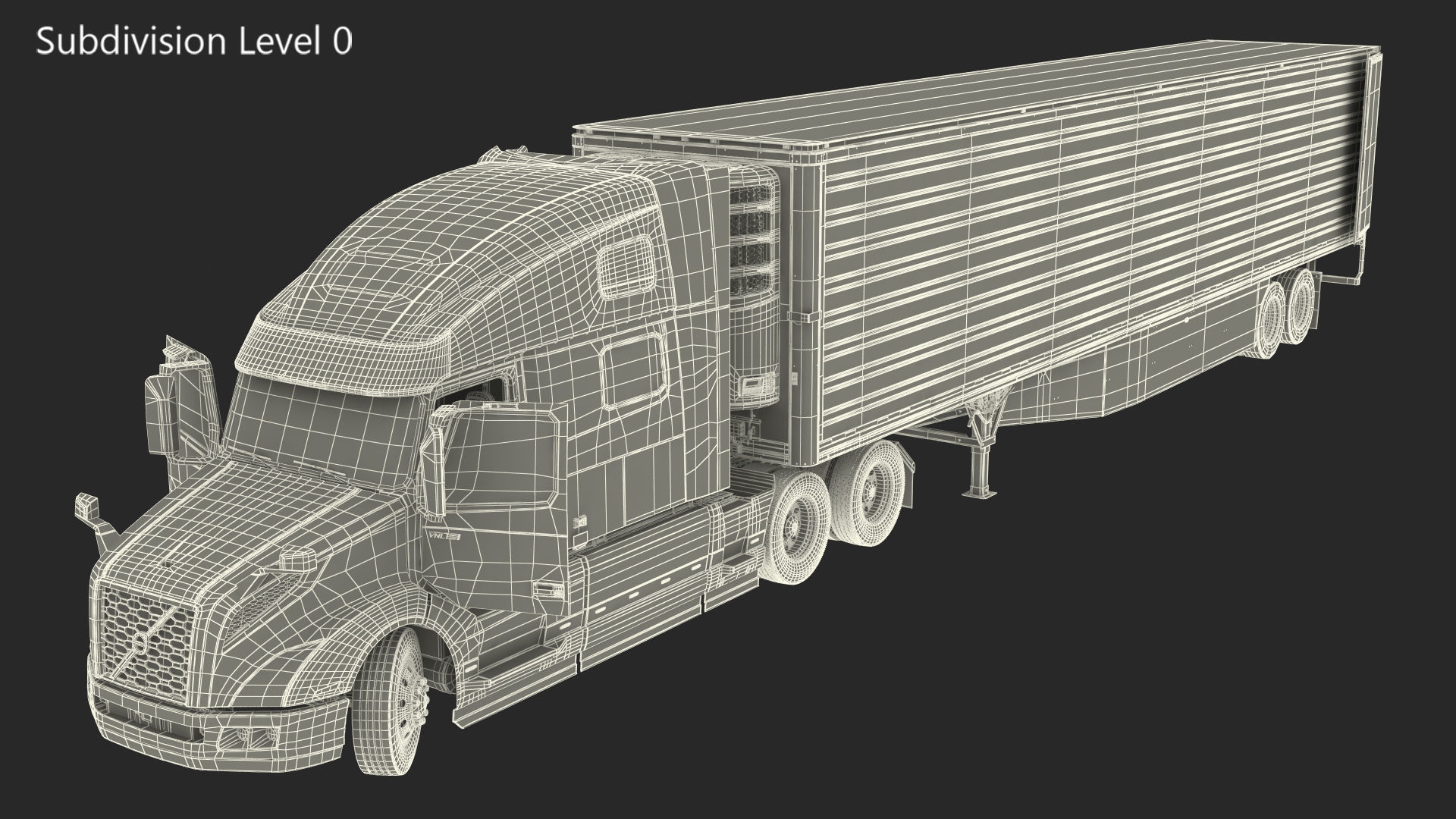 Volvo VNL 860 Truck with Reefer Trailer Your Brand Rigged 3D model_54