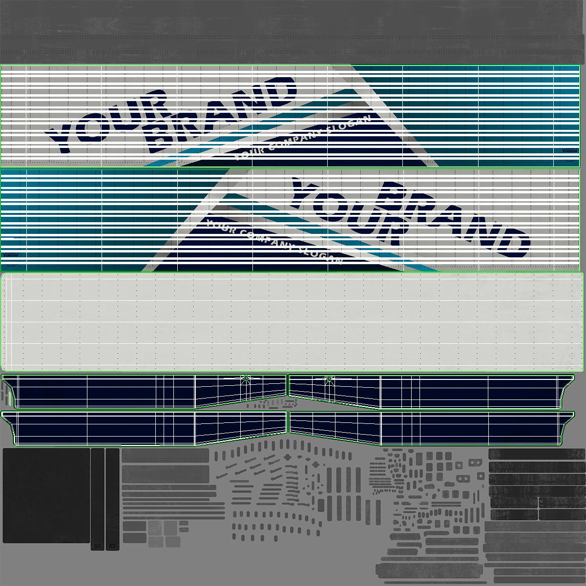 Volvo VNL 860 Truck with Reefer Trailer Your Brand Rigged 3D model_56