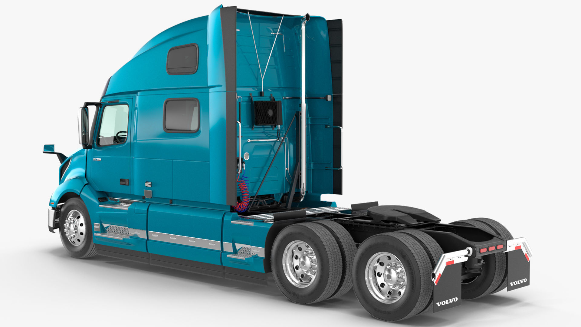 Volvo VNL 860 Truck with Reefer Trailer Your Brand Rigged 3D model_23
