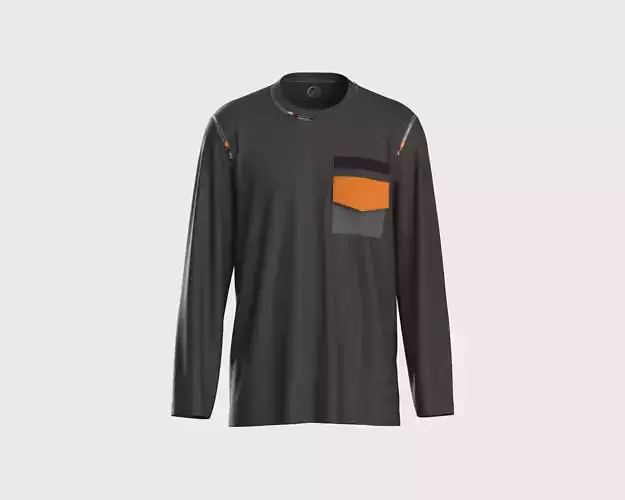 Mens T-shirt with zipper detailing and textures