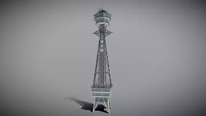 Tsutenkaku Tower Low-poly 3D model