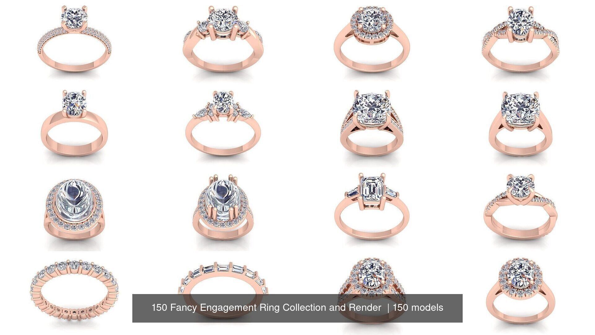 150 Fancy Engagement Ring Collection and Render  _16