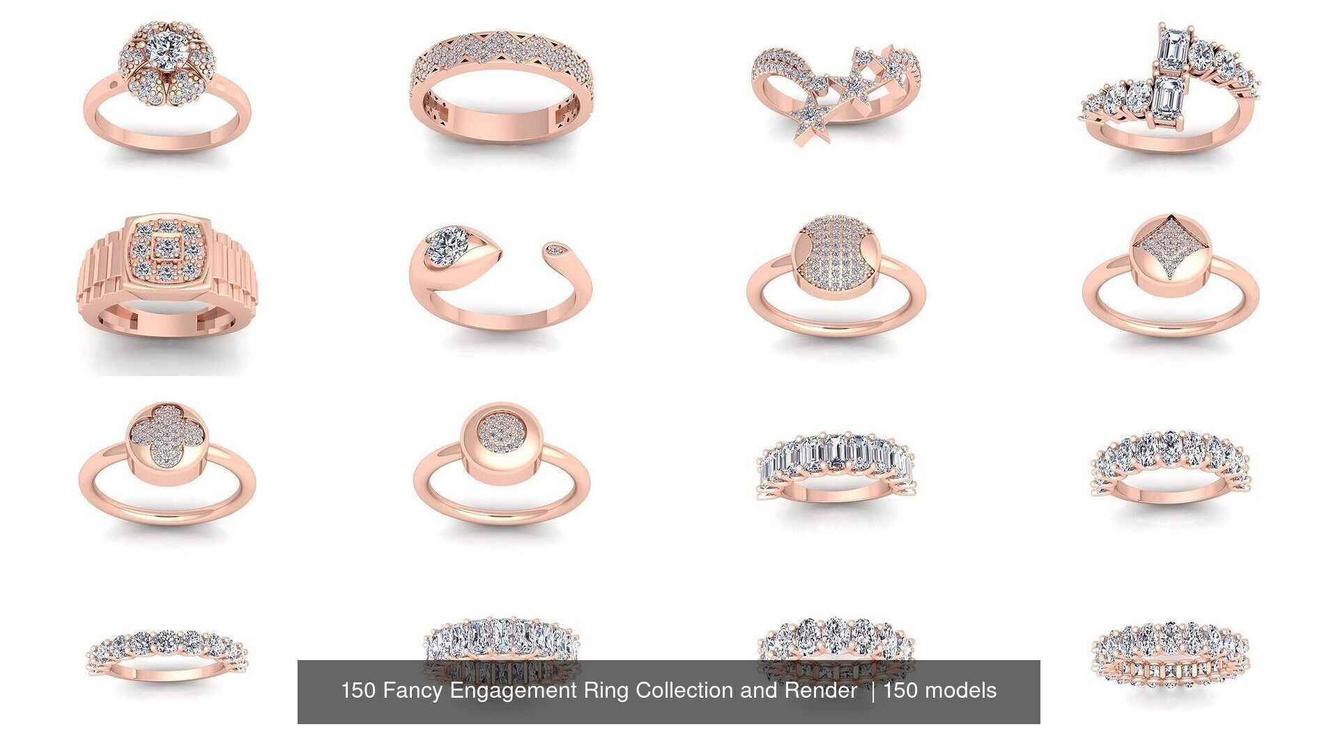 150 Fancy Engagement Ring Collection and Render  _3