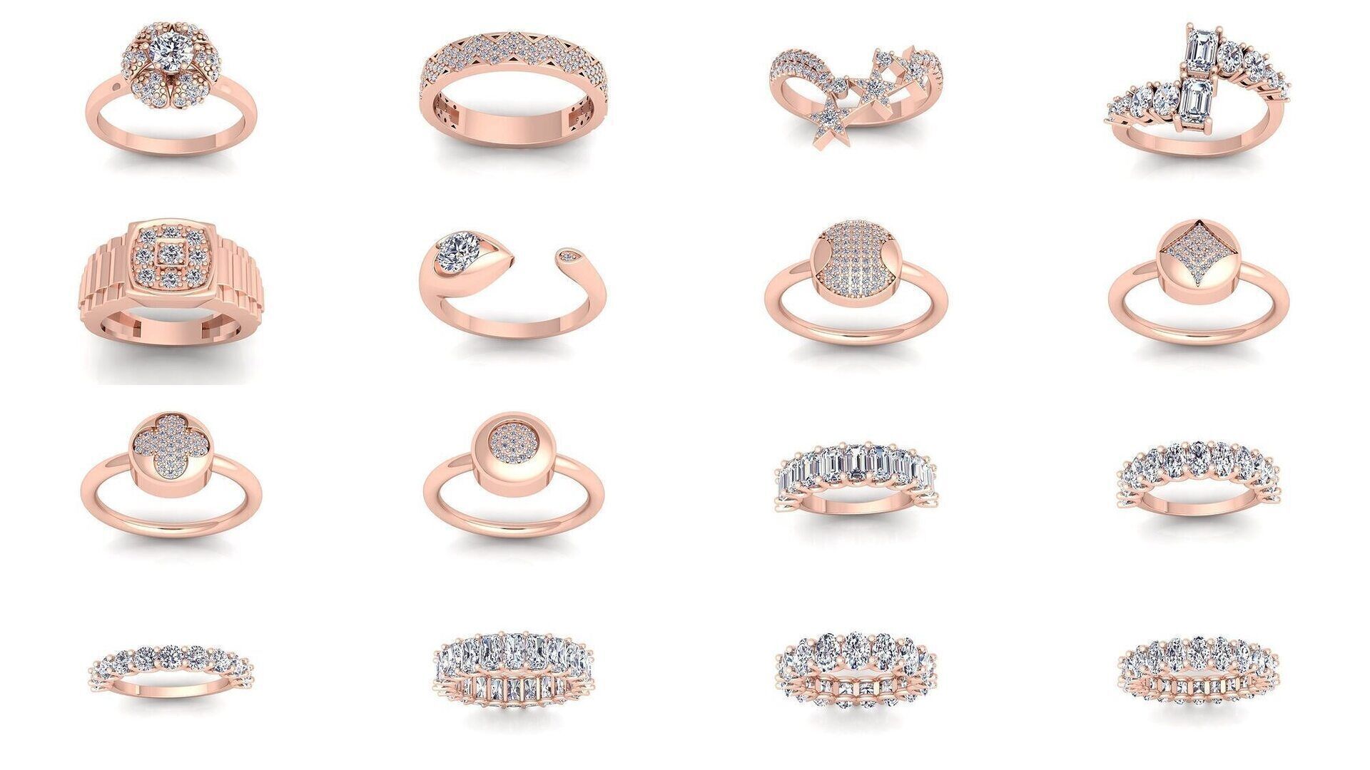 150 Fancy Engagement Ring Collection and Render  _10