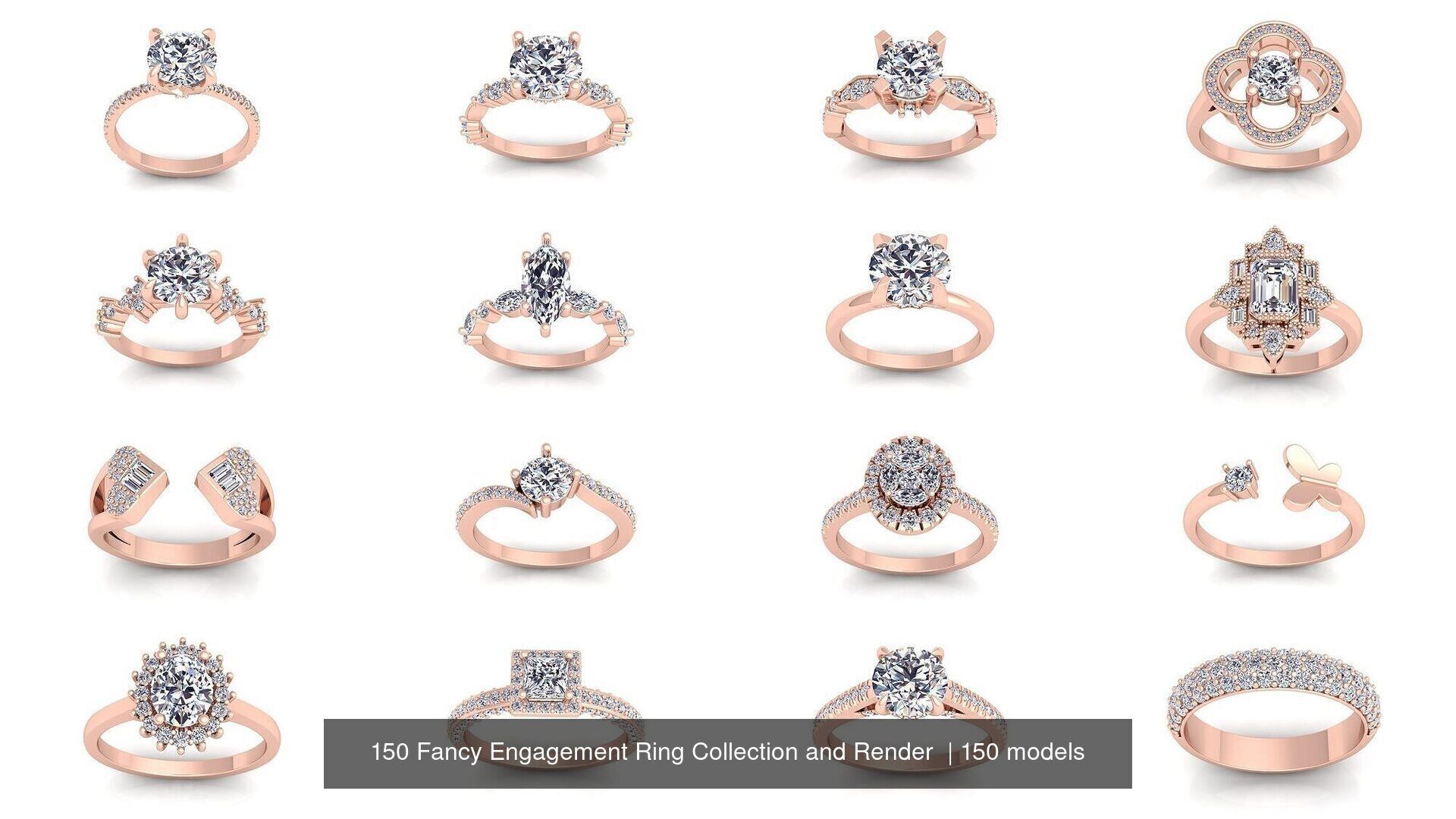 150 Fancy Engagement Ring Collection and Render  _7