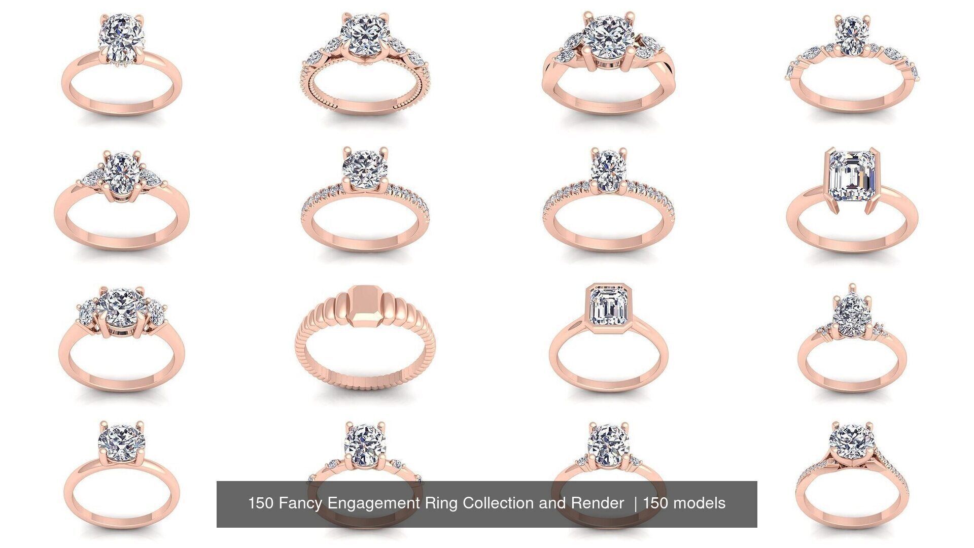 150 Fancy Engagement Ring Collection and Render  _15