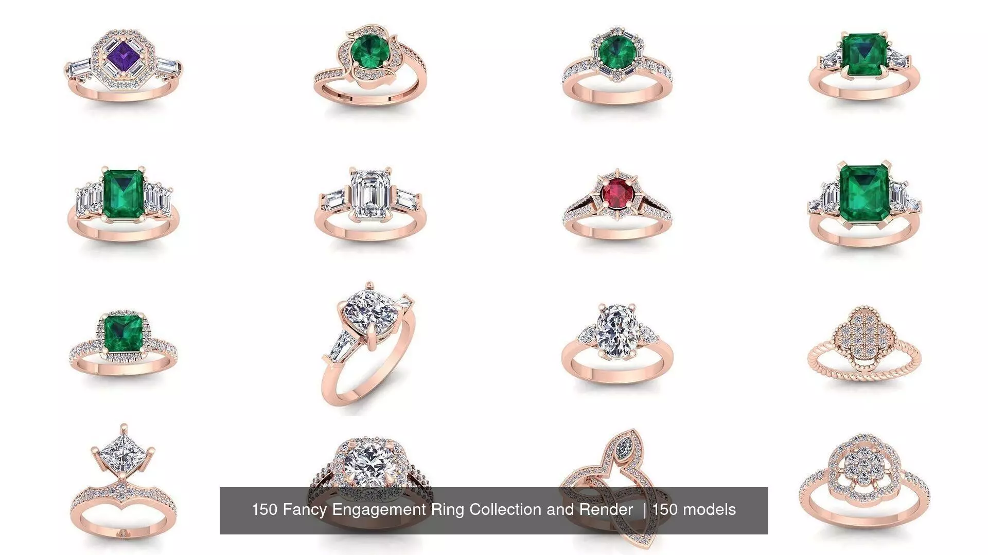 150 Fancy Engagement Ring Collection and Render  _1