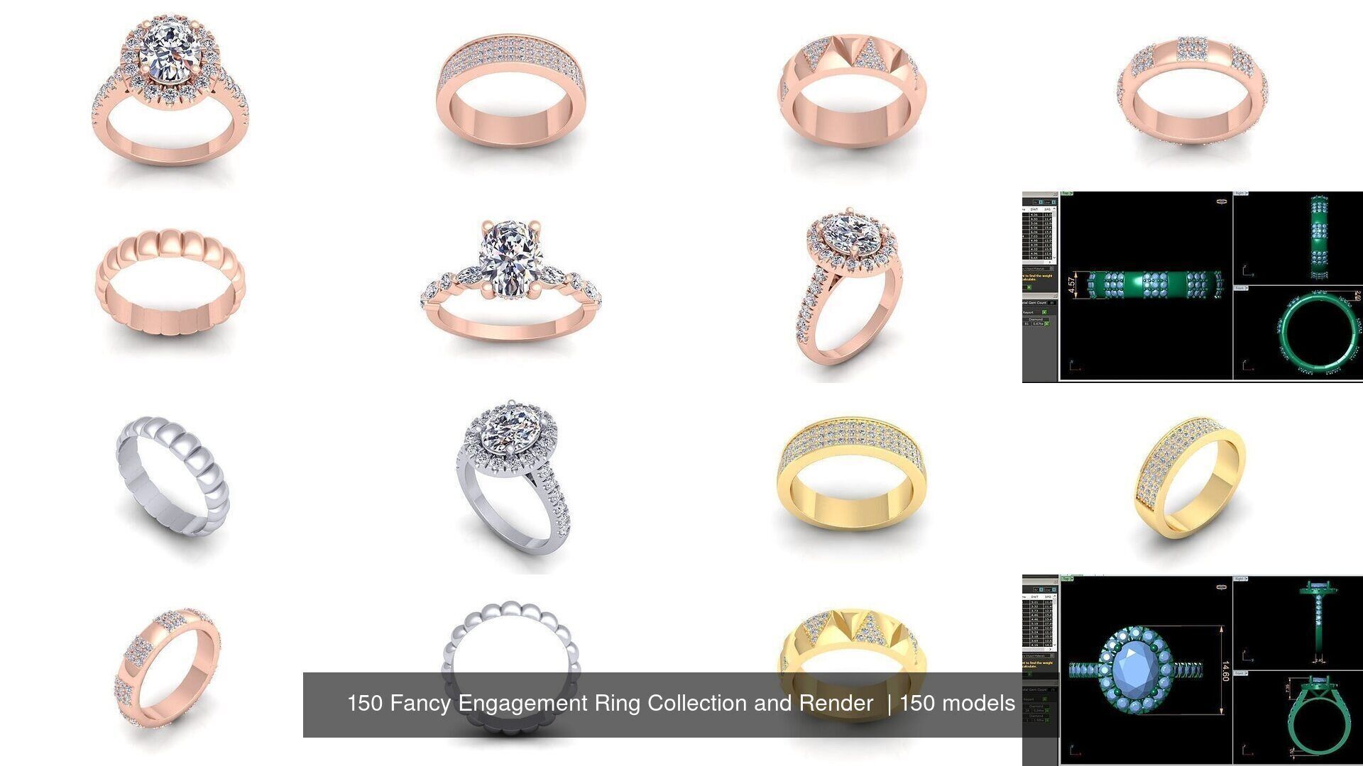 150 Fancy Engagement Ring Collection and Render  _18
