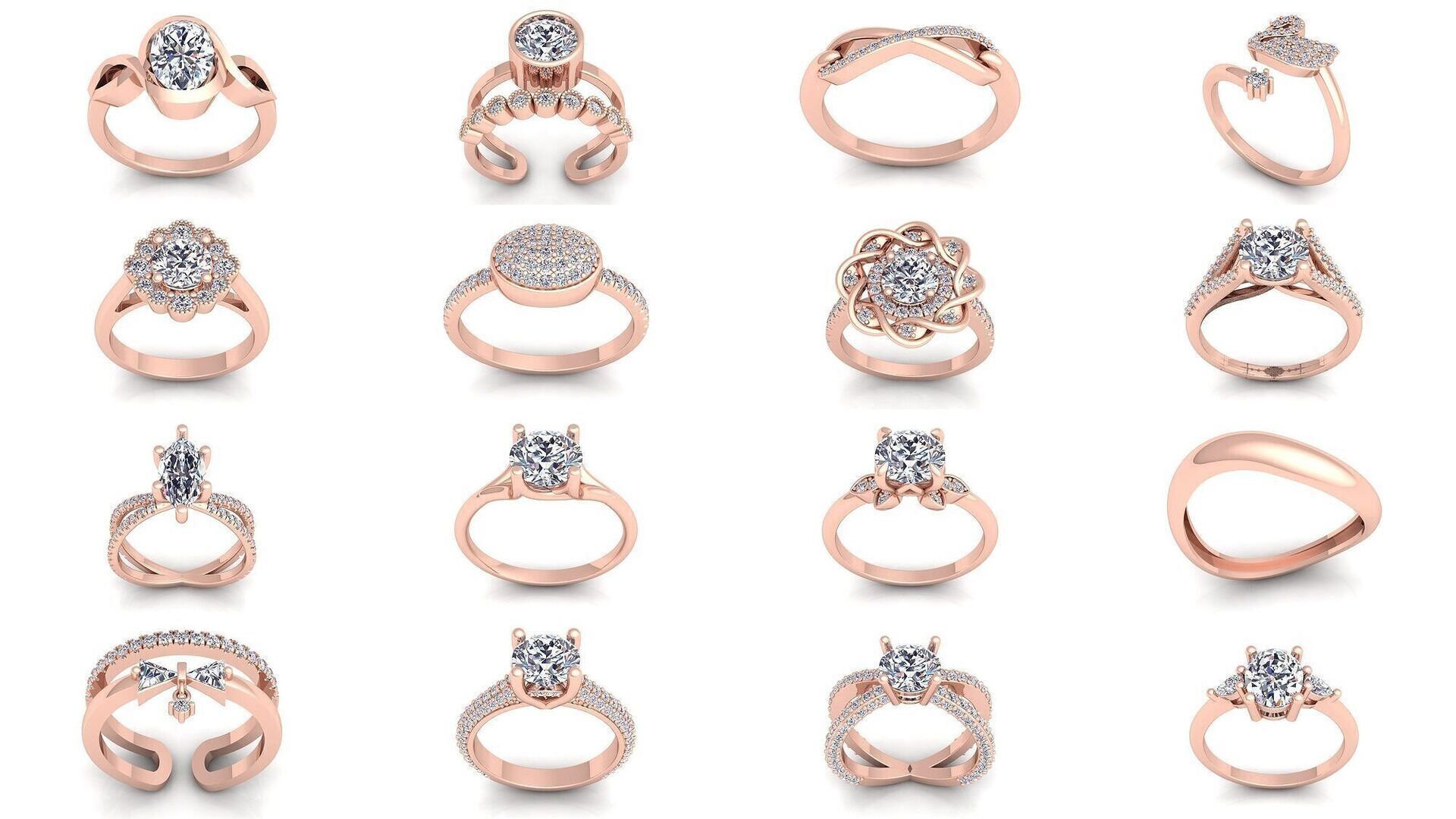 150 Fancy Engagement Ring Collection and Render  _12