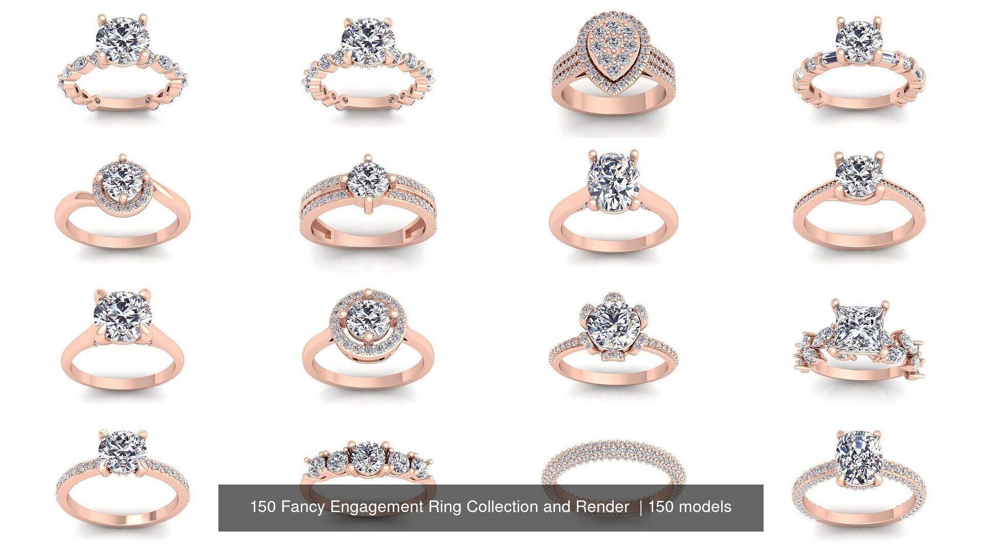 150 Fancy Engagement Ring Collection and Render  _9