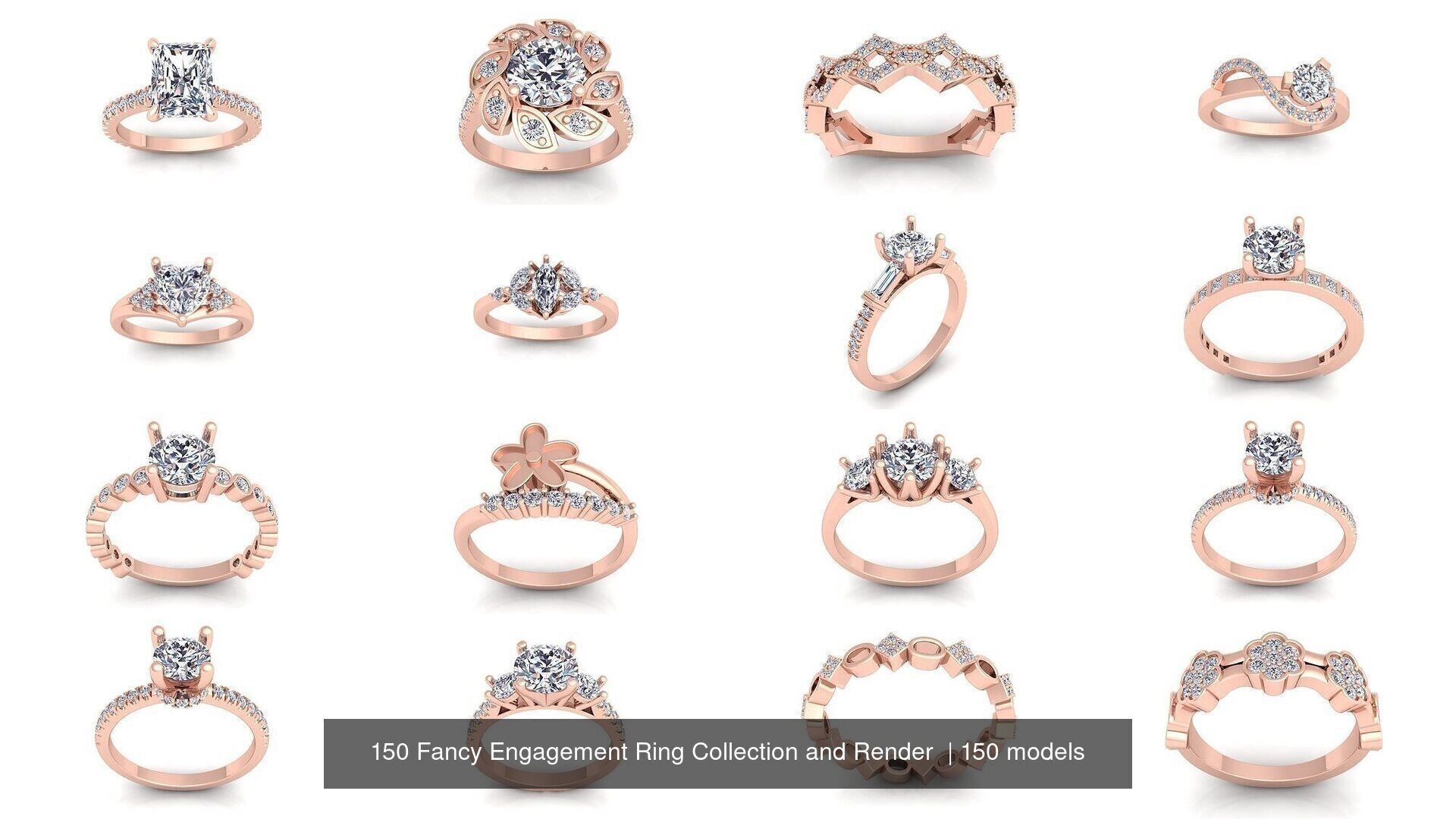 150 Fancy Engagement Ring Collection and Render  _5