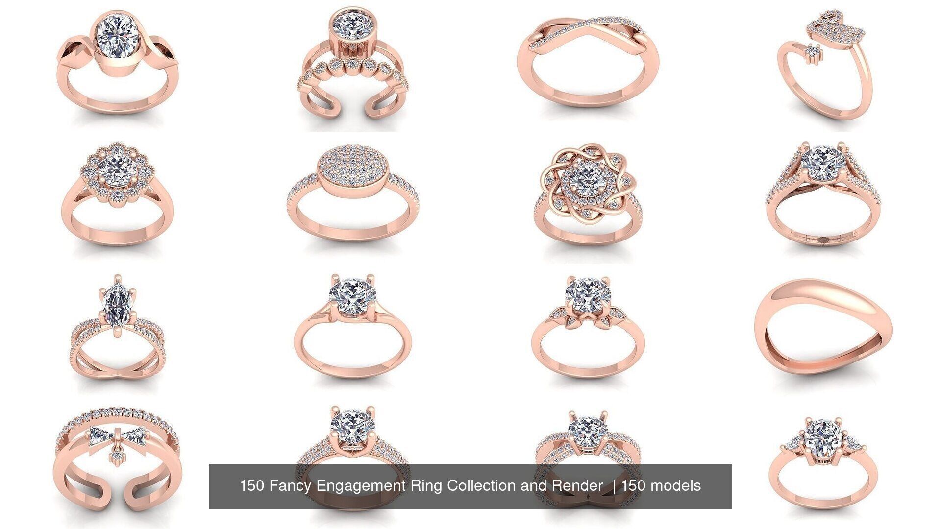 150 Fancy Engagement Ring Collection and Render  _13