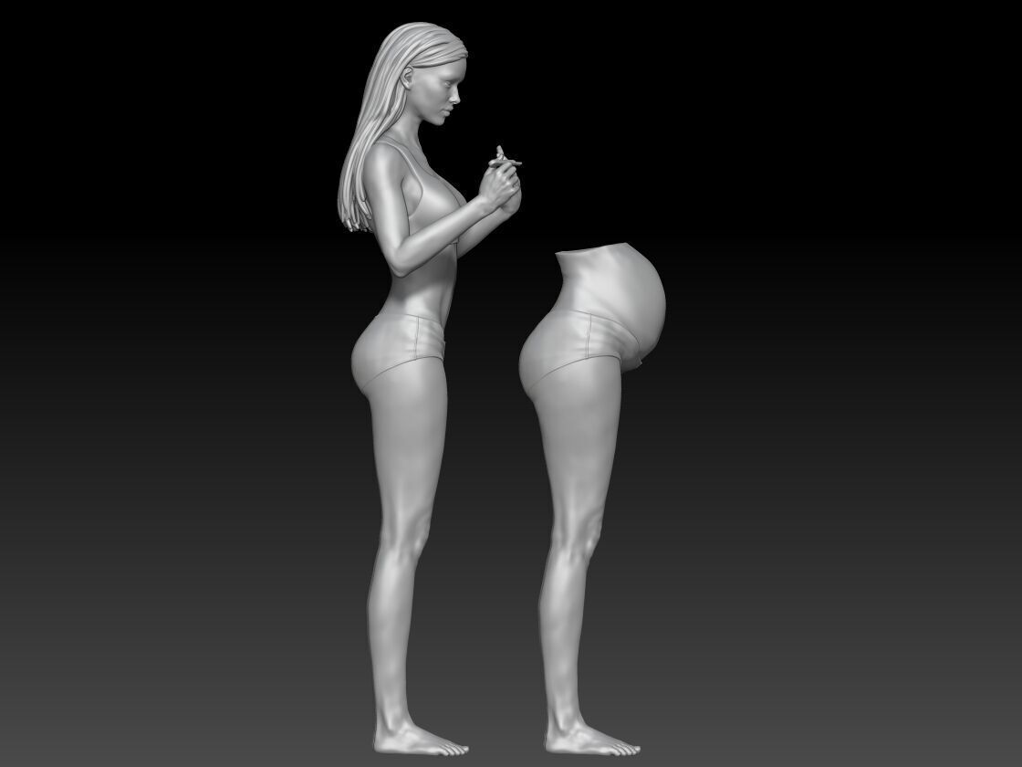 pregnancy test girl 2 and joke body 3D print model_3