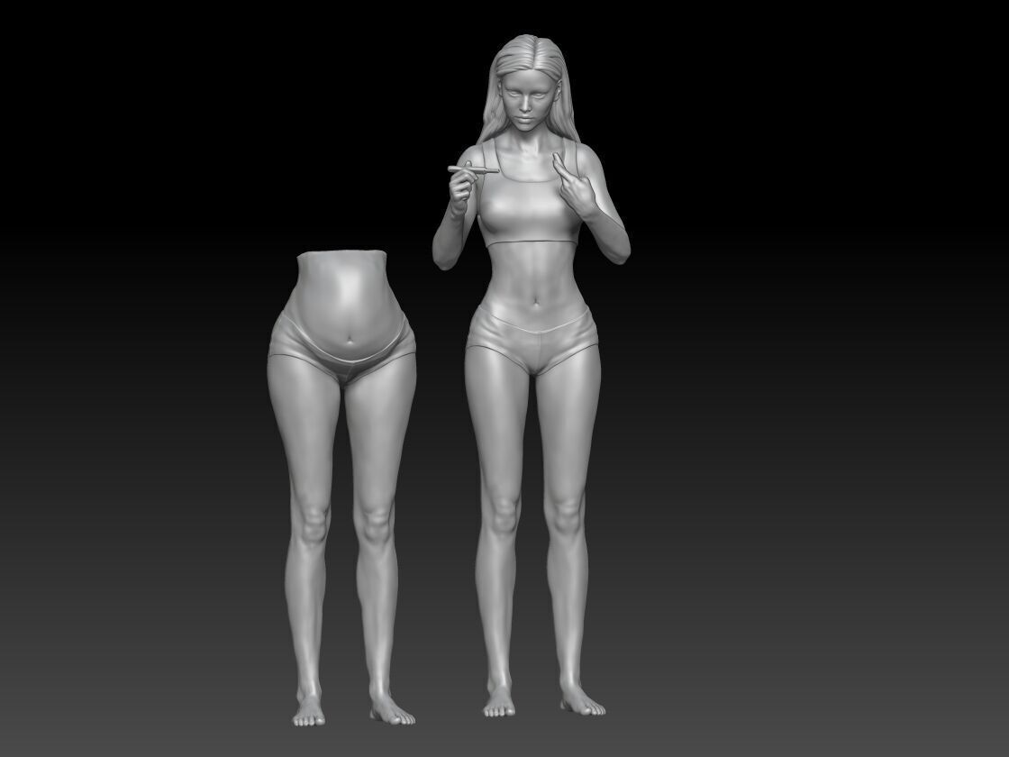 pregnancy test girl 2 and joke body 3D print model_4