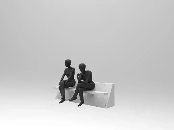 Banco de exterior Free low-poly 3D model
