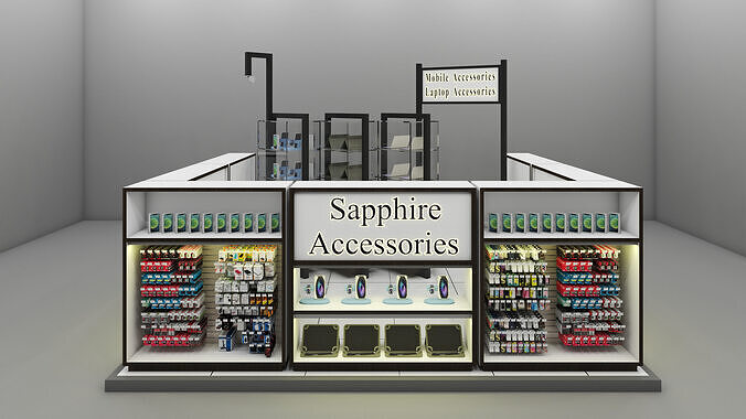 Shopping Mall Mobile Accessories KIOSK 3D Model 3D model 3D model
