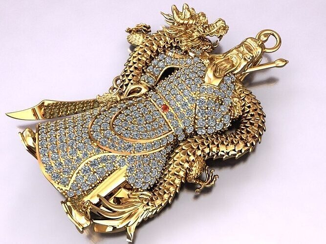 Chinese statue pendant 3D Quan Cong 3D print model