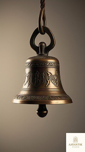 Puja Bell with Hanging Hook Low-poly 3D model