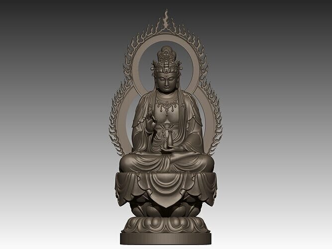 Guanyin Bodhisattva Statue 3D print model