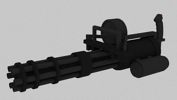 M134 MINIGUN - Main and Barrel - Low Polygon Low-poly 3D model