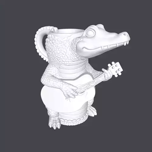 crocodile coffee cup 3D print model