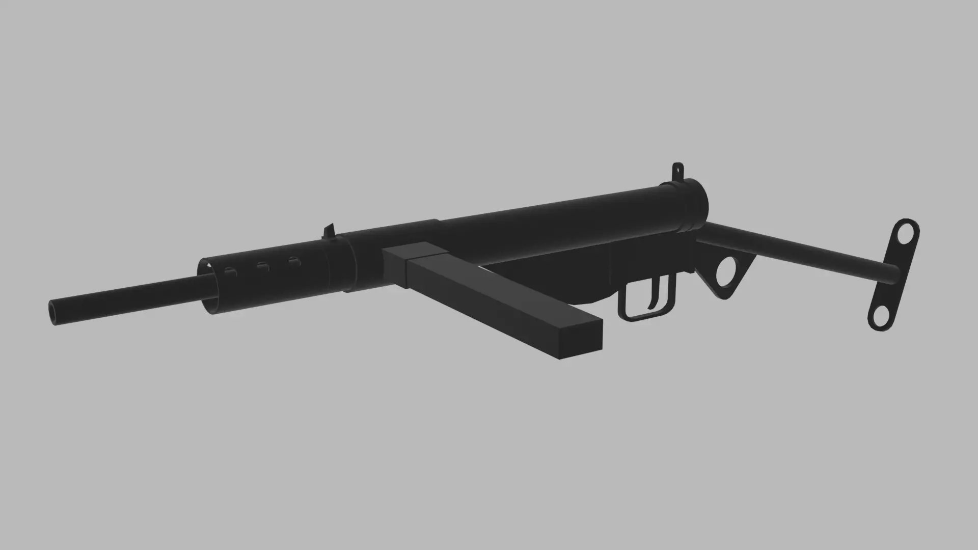 STEN GUN MK2 - Low Polygon Low-poly 3D model_0